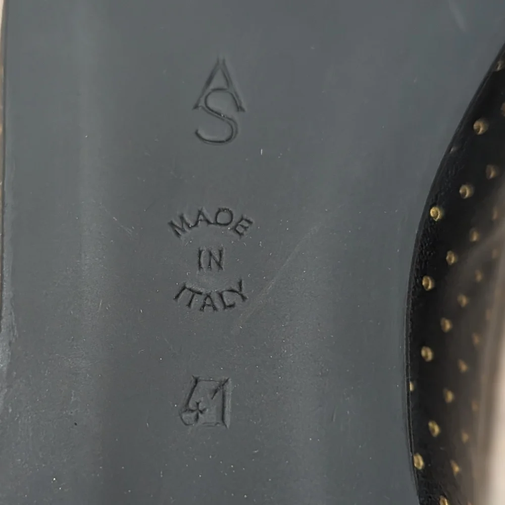 A. Soliani como Ballet Flats with Gold Stud Detail - Picture 6 of 9